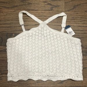 Hollister crotchet knit cropped halter
